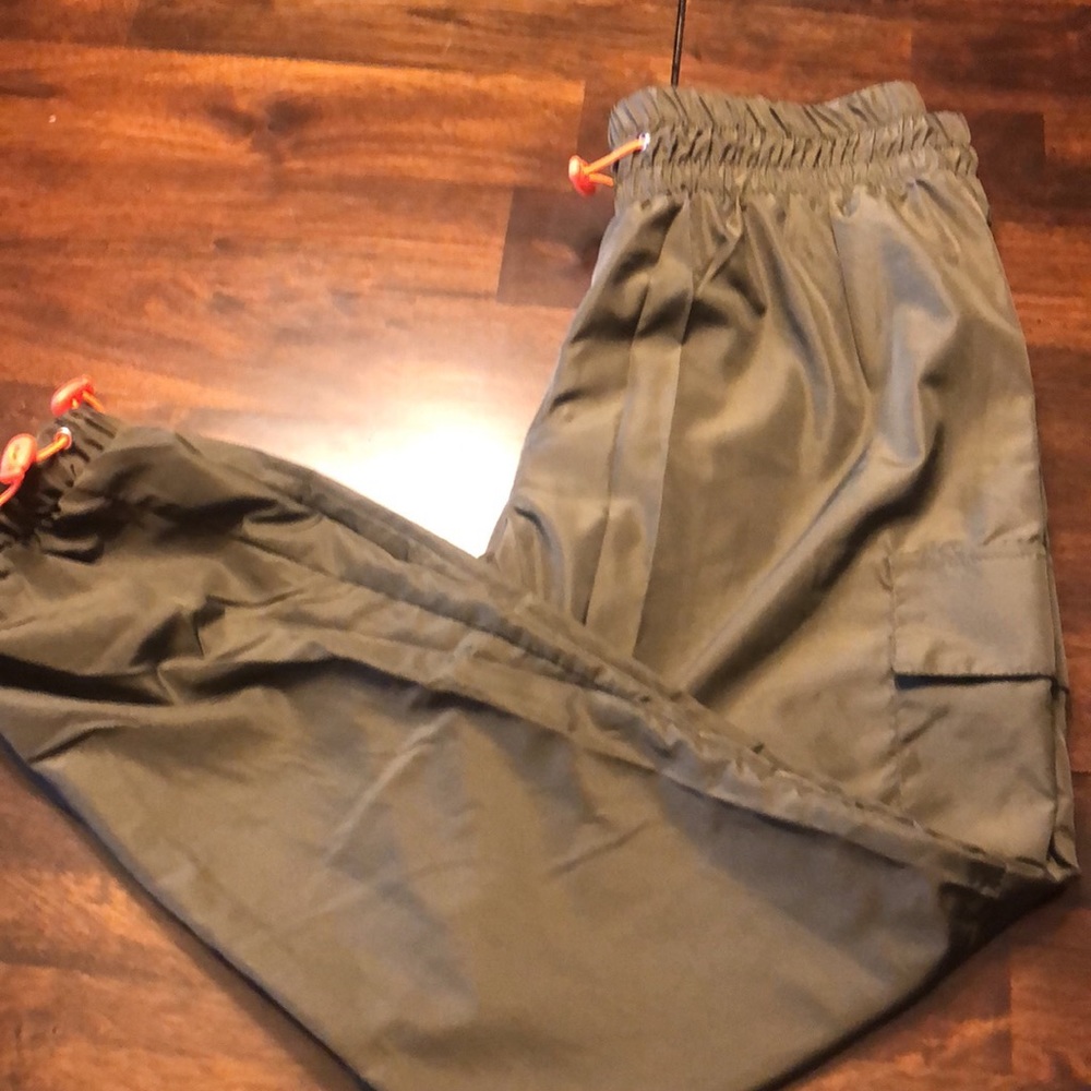 Olive Green Parachute Pants